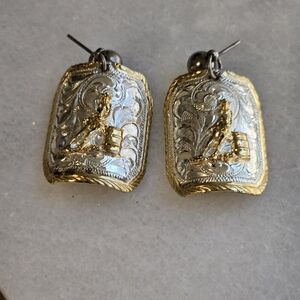 Vintage Crumrine MFG Reno Nevada Barrel Racing Earrings